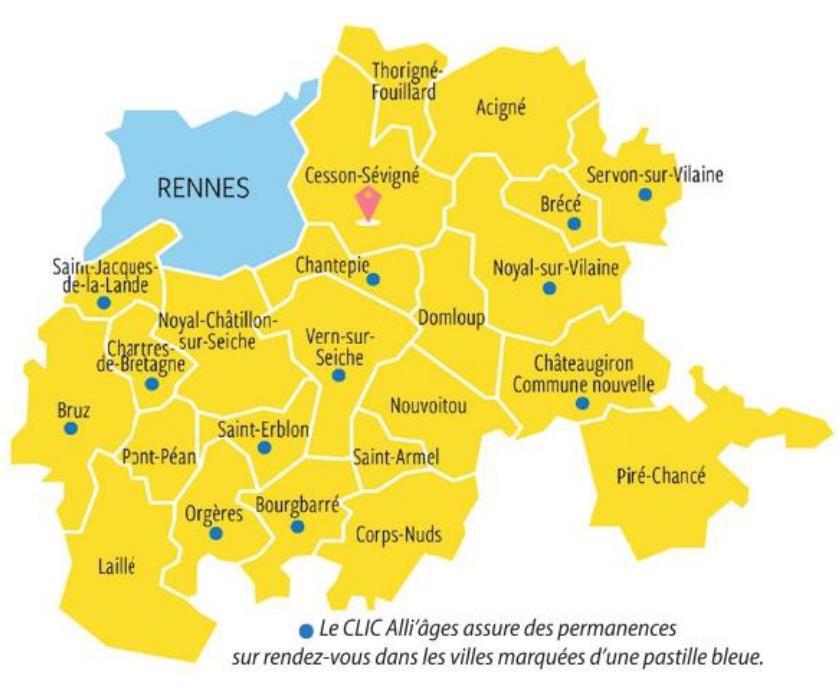 Carte géographique CLIC Alli'âges